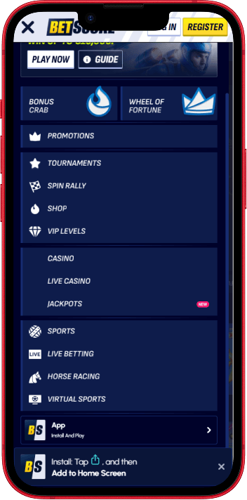 BetScore web app - install to home screen on iOS and Android